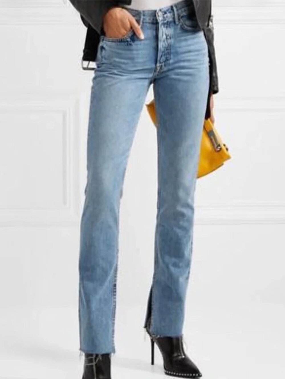 GRLFRND Split Hem Denim Jeans Size 26 Addison High Rise